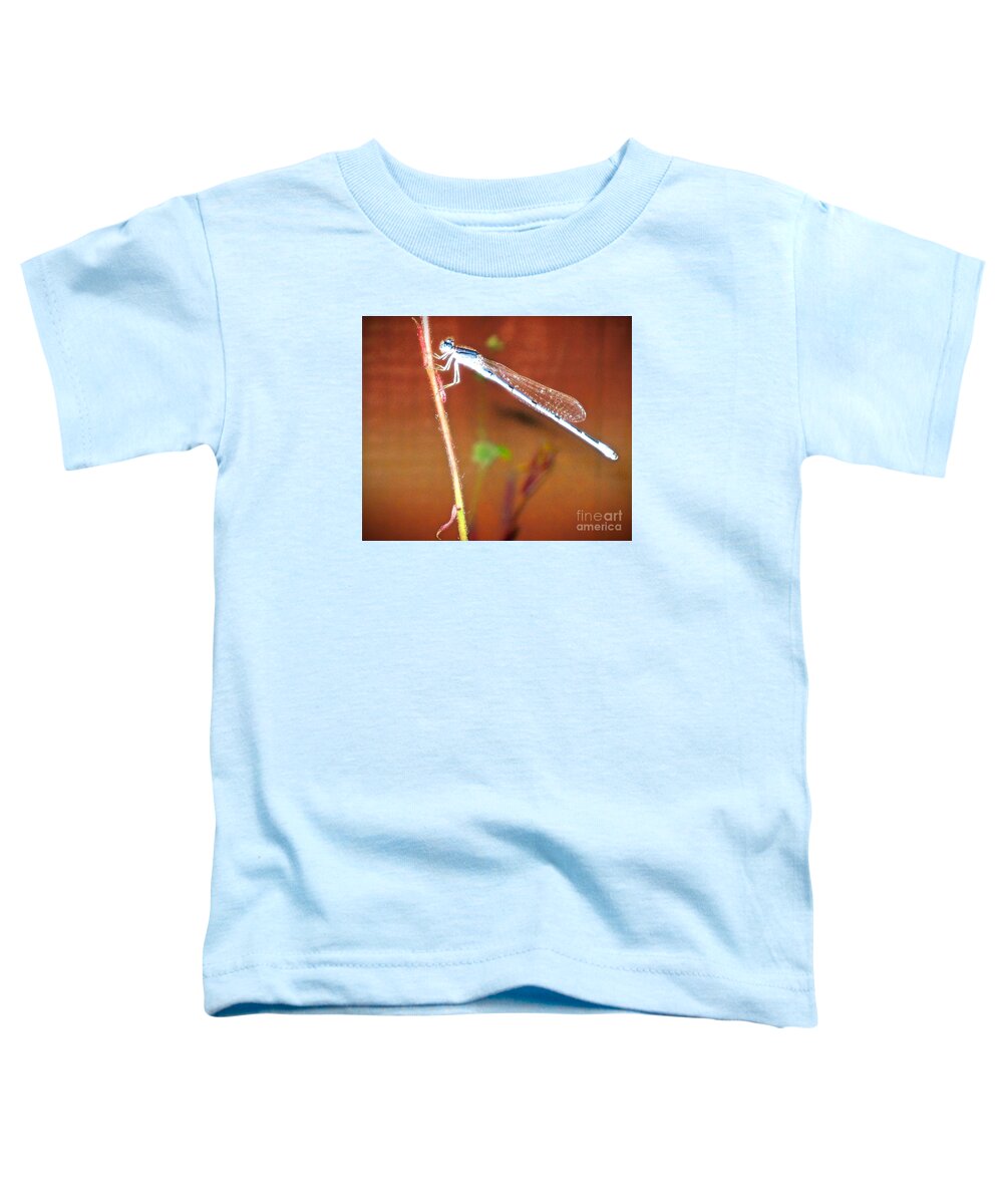 Tiny Dragonfly(or Damselfly) Toddler T-Shirt featuring the photograph Pretty Tiny Dragonfly by Phyllis Kaltenbach