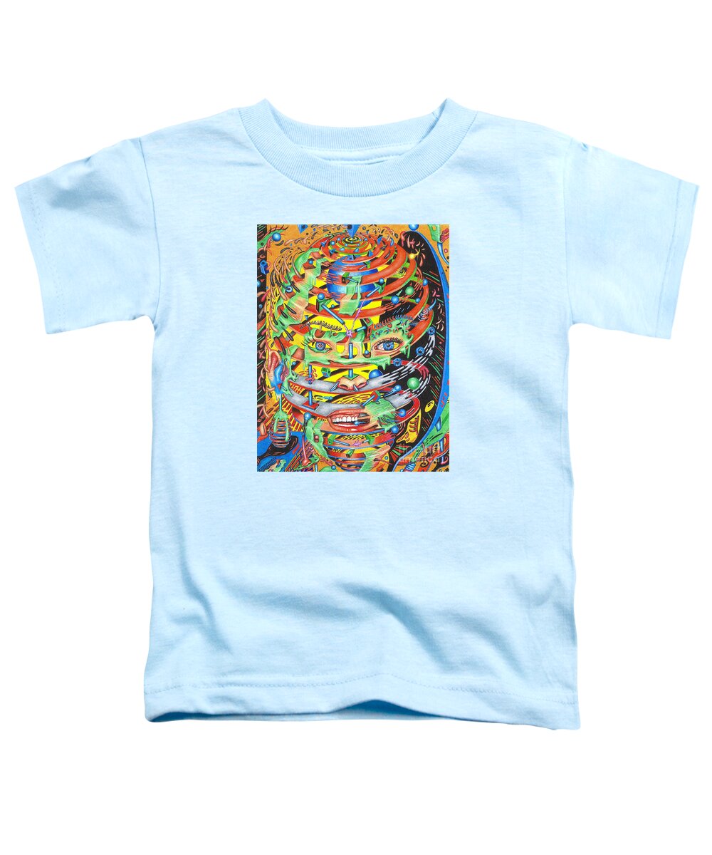 God Toddler T-Shirt featuring the drawing Primordial Inception of Life at Daybreak by Justin Jenkins