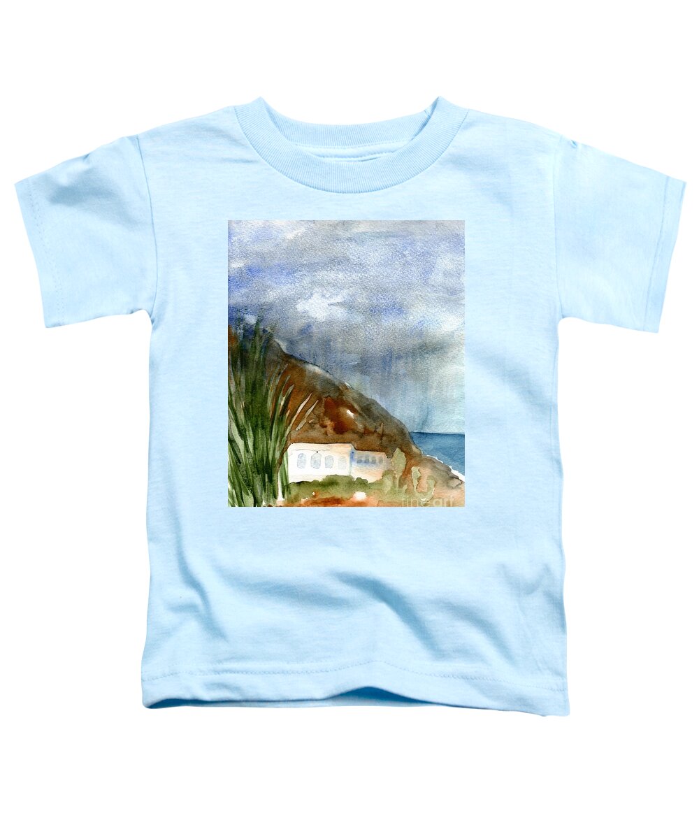 House Toddler T-Shirt featuring the painting Rain and sun by Karina Plachetka