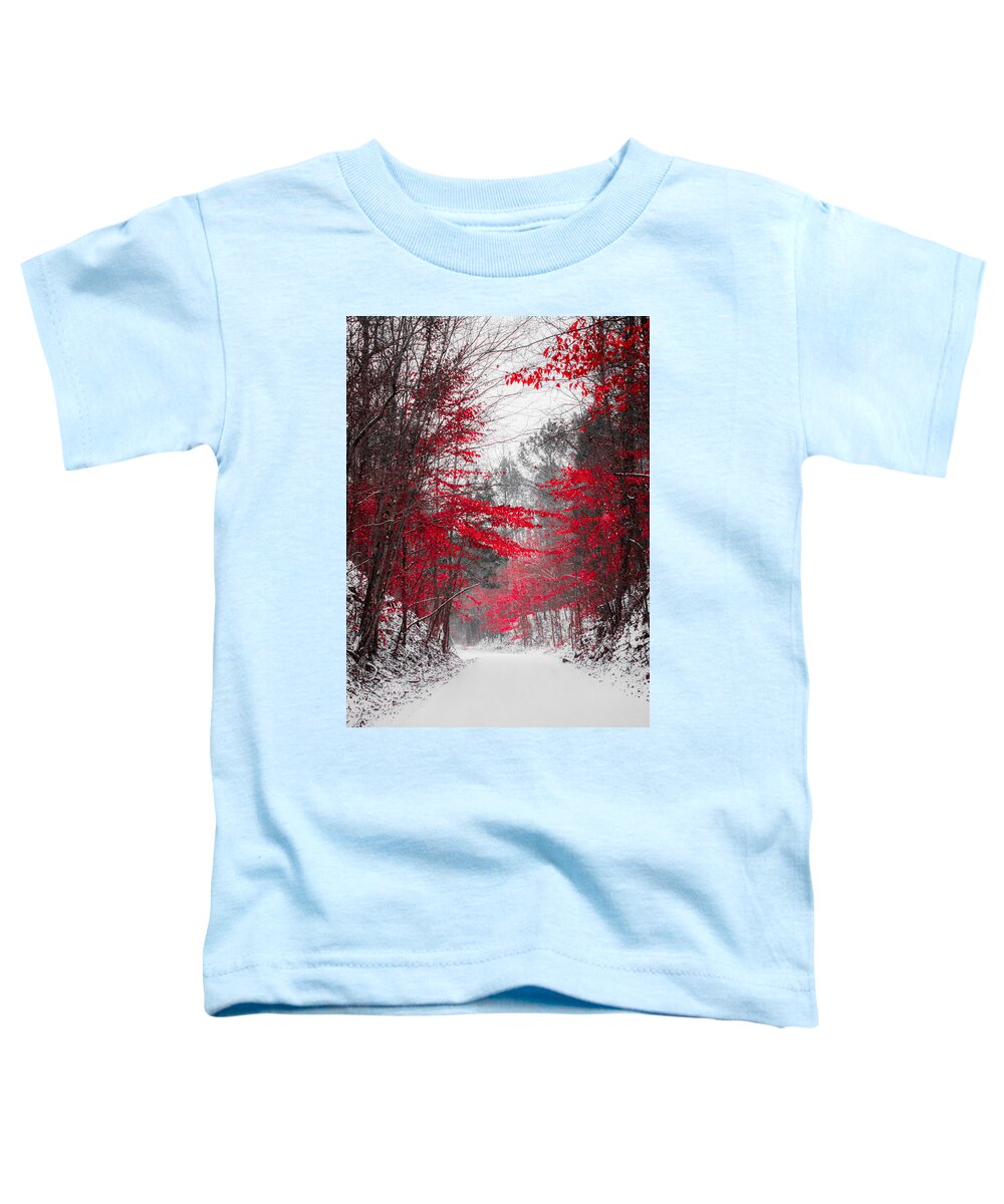 Red Blossoms Toddler T-Shirt featuring the photograph Red Blossoms by Parker Cunningham