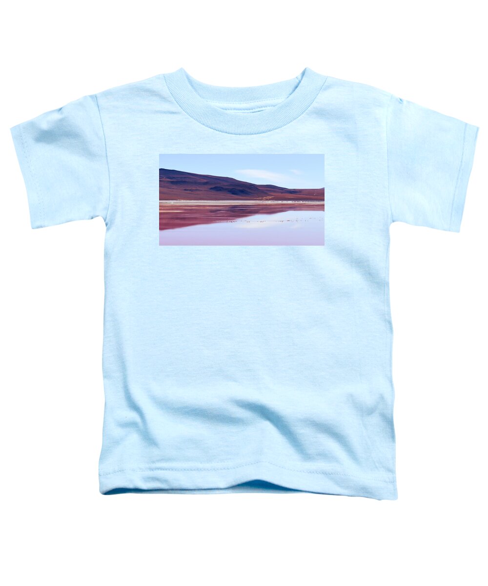 Red Lagoon Toddler T-Shirt featuring the photograph Red Lagoon - Laguna Colorada by Sandy Taylor