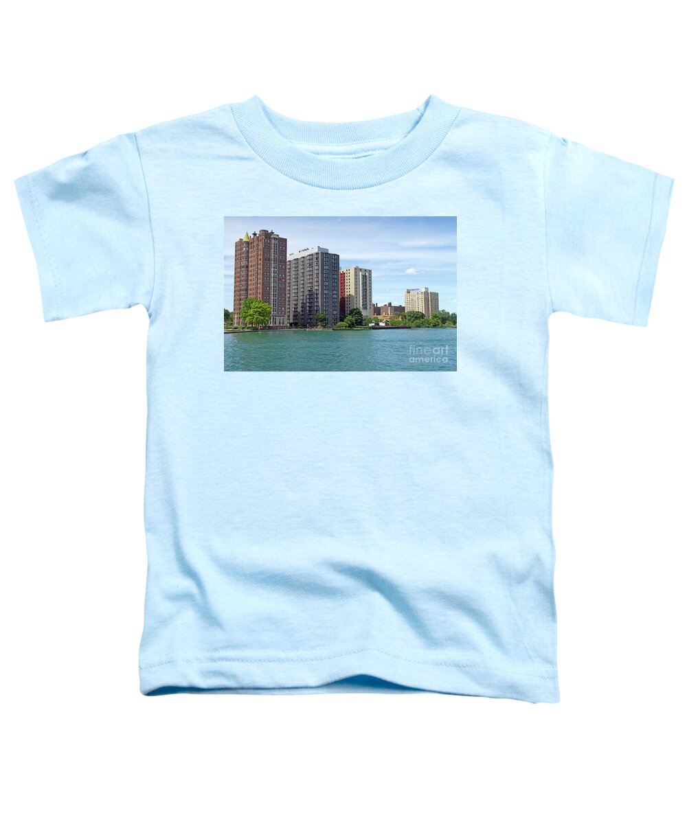 Detroit Toddler T-Shirt featuring the photograph Riverfront High-Rises by Ann Horn