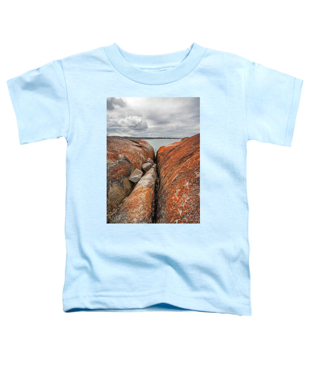 Rocks Toddler T-Shirt featuring the photograph Rock Life - Bay of Fires - Tasmania by Anthony Davey