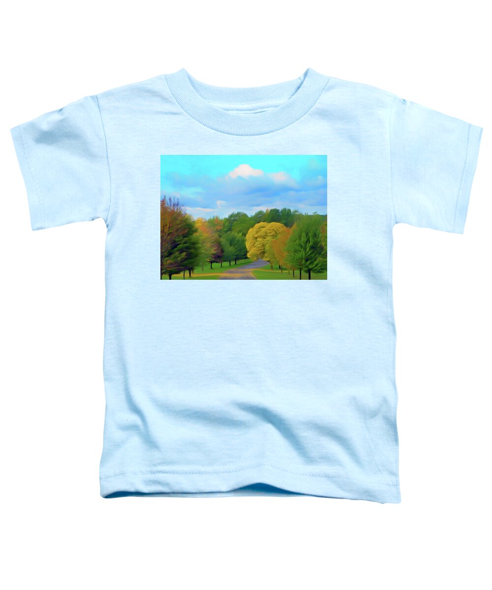 Autumn Toddler T-Shirt featuring the photograph Romantic Skies Autumn Road by Aimee L Maher ALM GALLERY