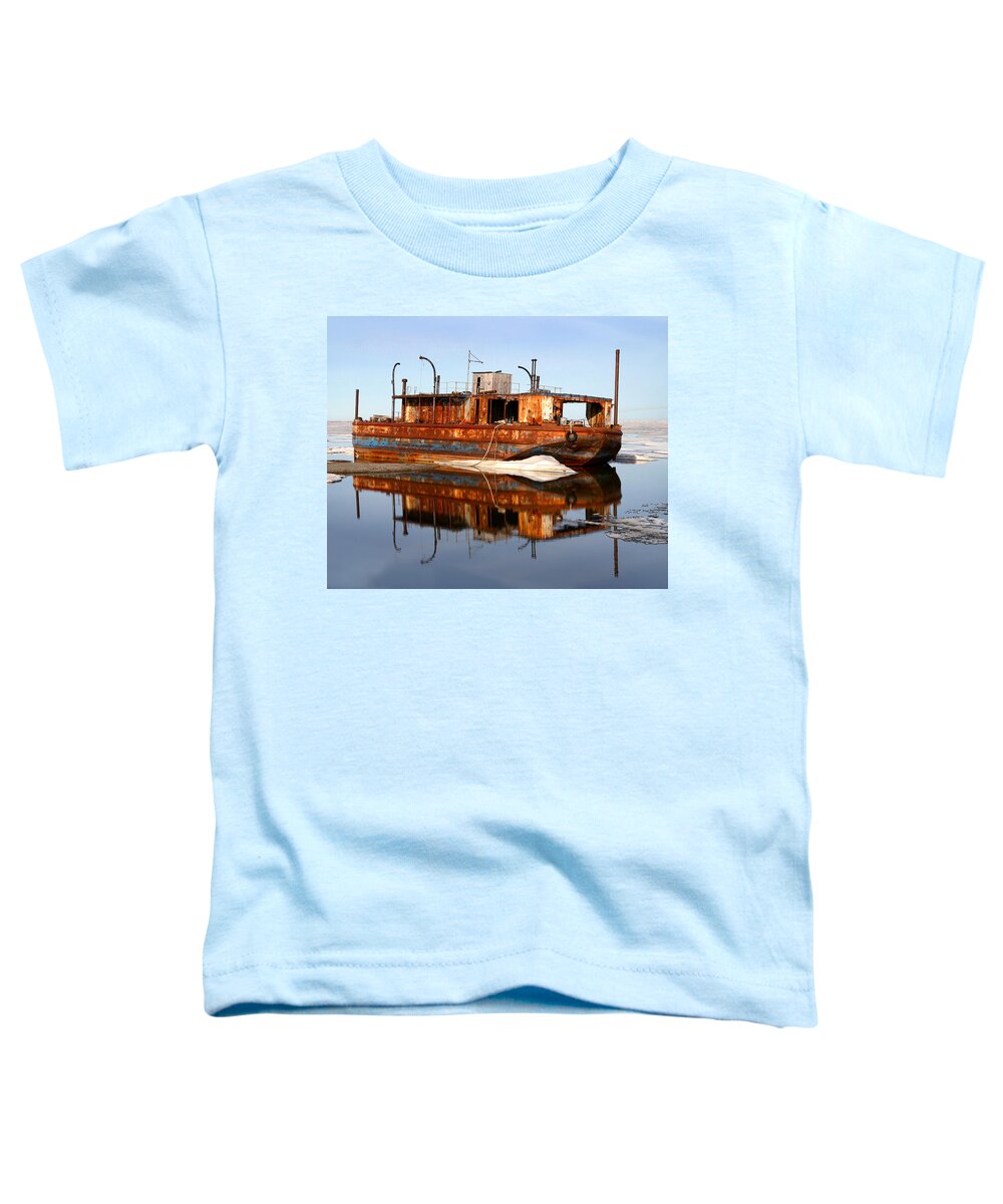 Boat Toddler T-Shirt featuring the photograph Rusty Barge by Anthony Jones