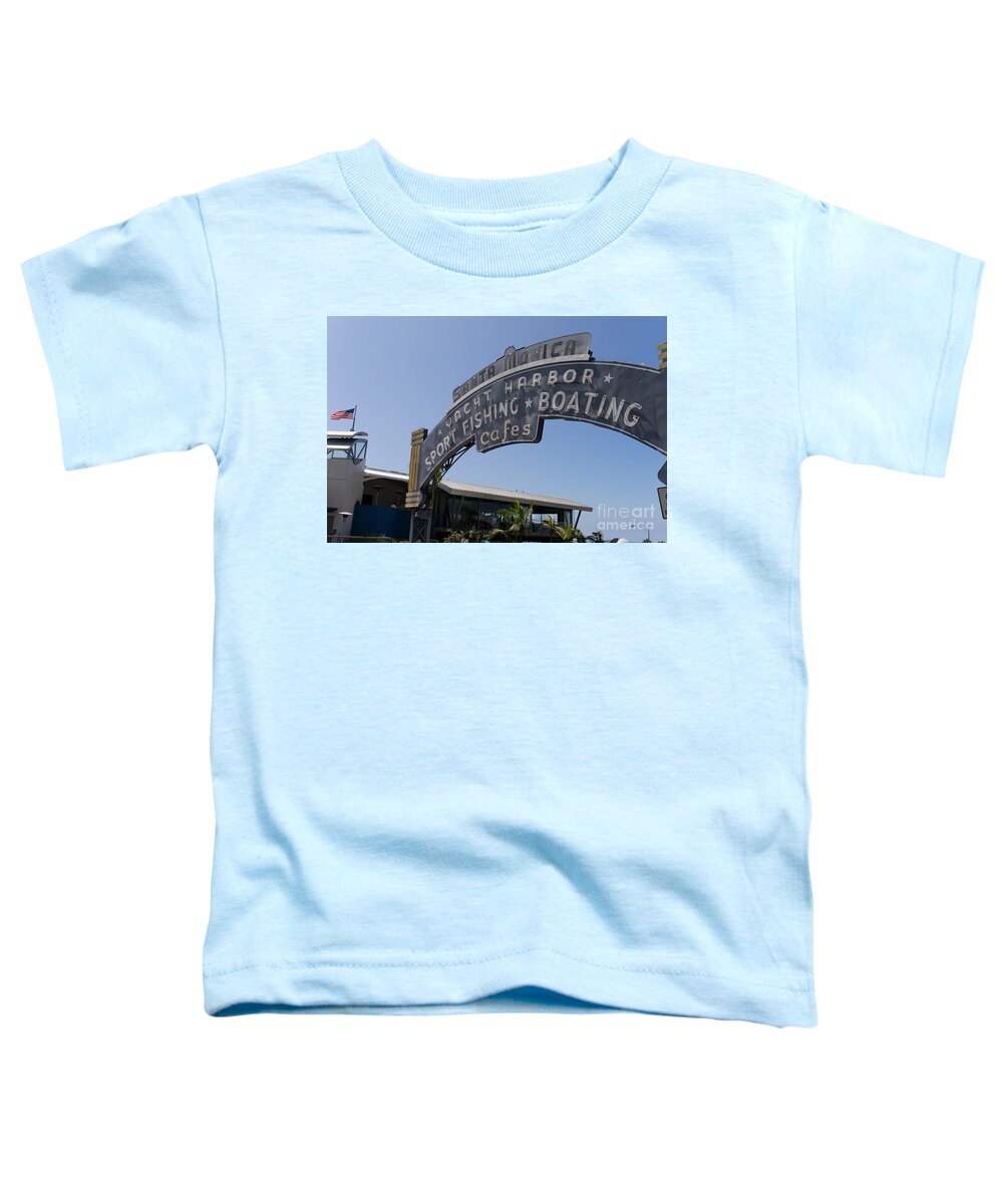 Santa Monica Toddler T-Shirt featuring the photograph Santa Monica Yacht Harbor at Santa Monica Pier in Santa Monica California DSC3671 by Wingsdomain Art and Photography