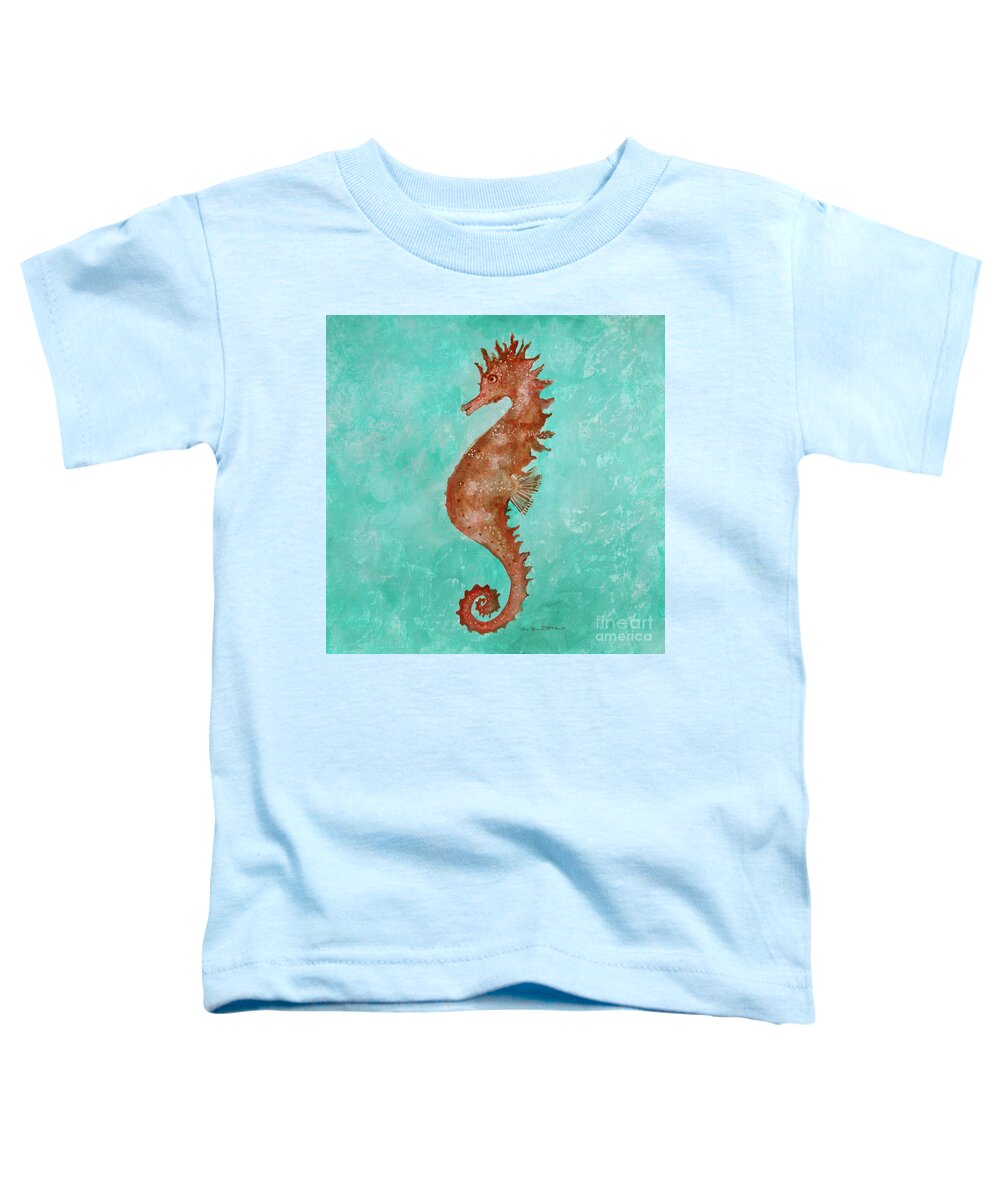 Seahorse Toddler T-Shirt featuring the painting Seahorse by Robin Pedrero