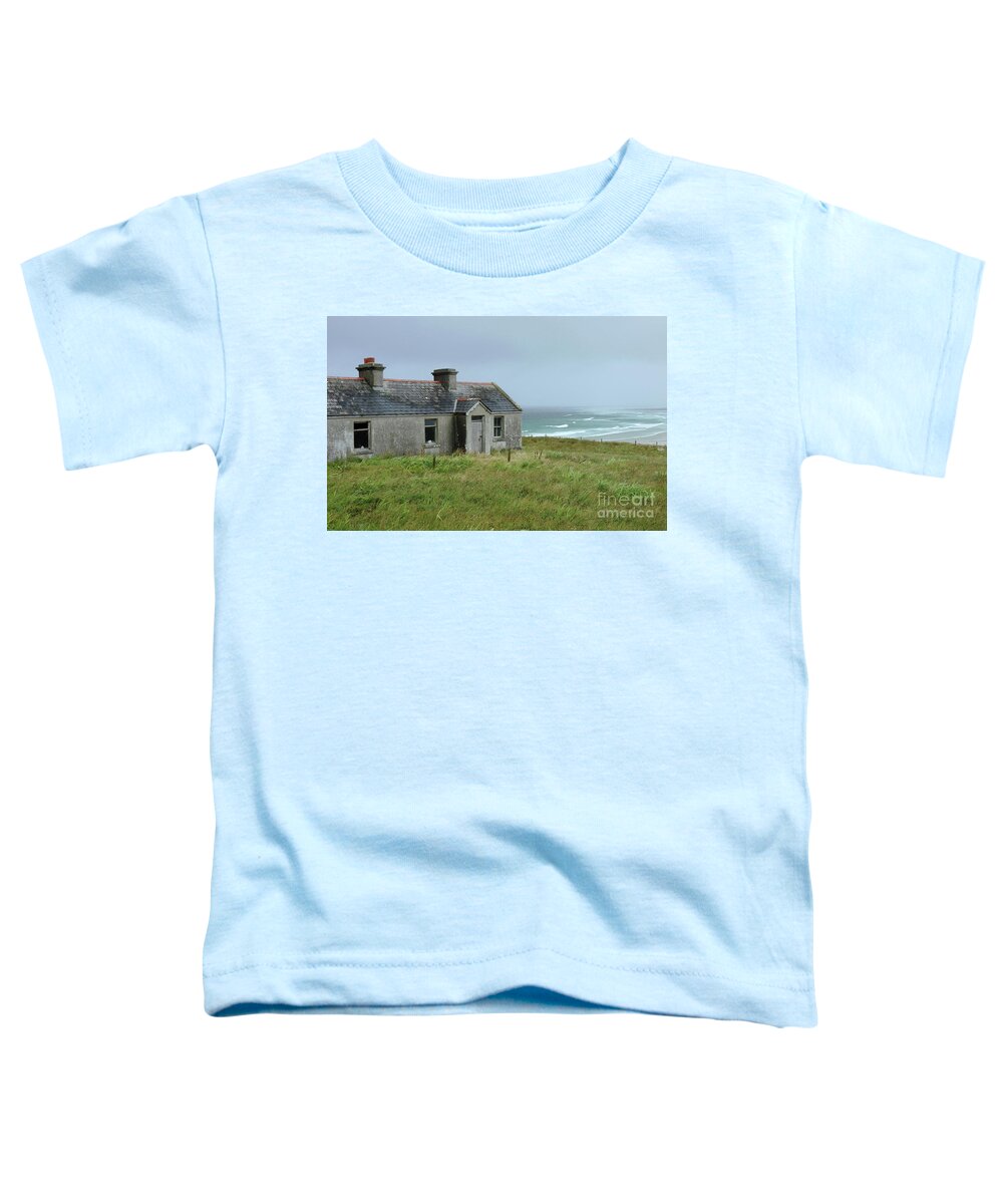 Cottage Ocean Belmullet Wildatlanticway Mayo Ireland Seaside Scenic Photography Prints Canvas Cards Toddler T-Shirt featuring the photograph Seaside cottage Belmullet by Peter Skelton