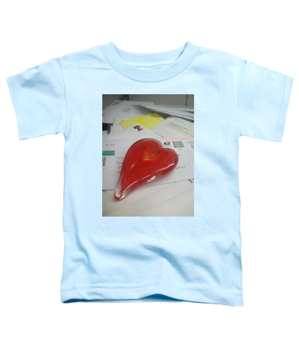 Glass Heart Toddler T-Shirt featuring the photograph Sending you my heart through the mail by WaLdEmAr BoRrErO