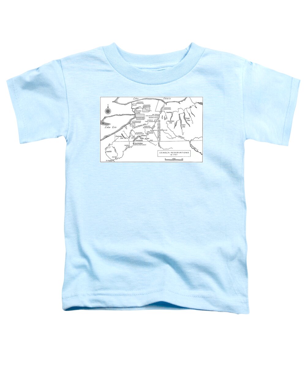 American Toddler T-Shirt featuring the drawing Seneca Reservation Map, 1797 by Granger