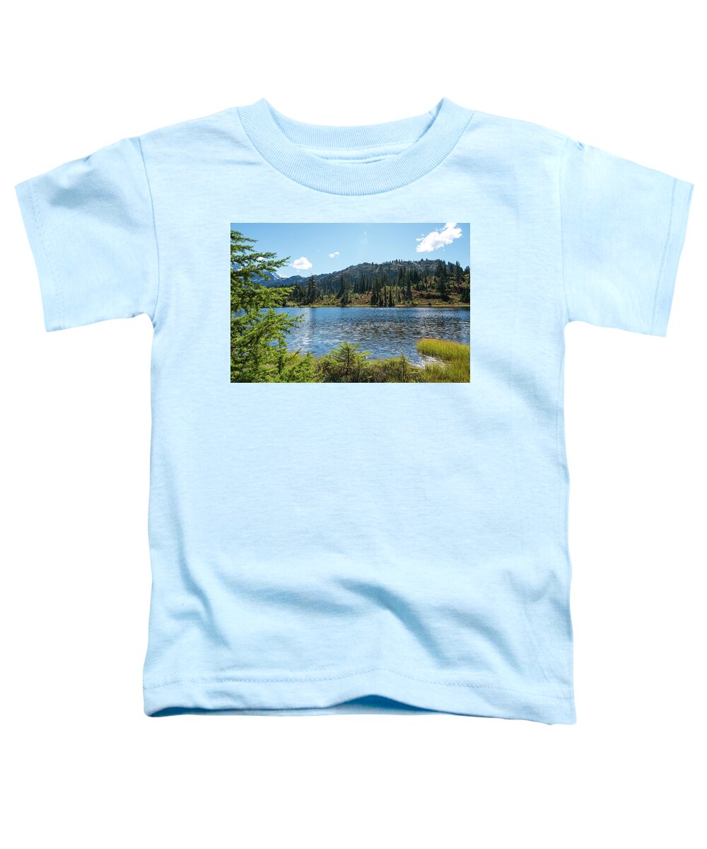 September Wrinkles On Picture Lake Toddler T-Shirt featuring the photograph September Wrinkles on Picture Lake by Tom Cochran