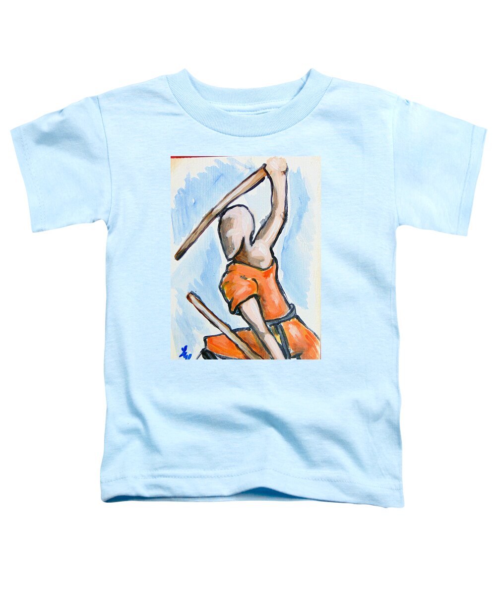  Toddler T-Shirt featuring the drawing Sholin Monk by Loretta Nash