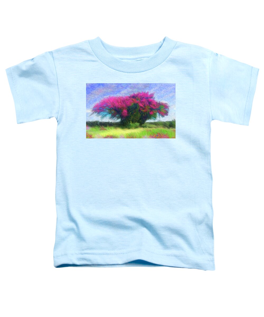 Silk Floss Tree Toddler T-Shirt featuring the digital art Silk Floss Tree by Caito Junqueira