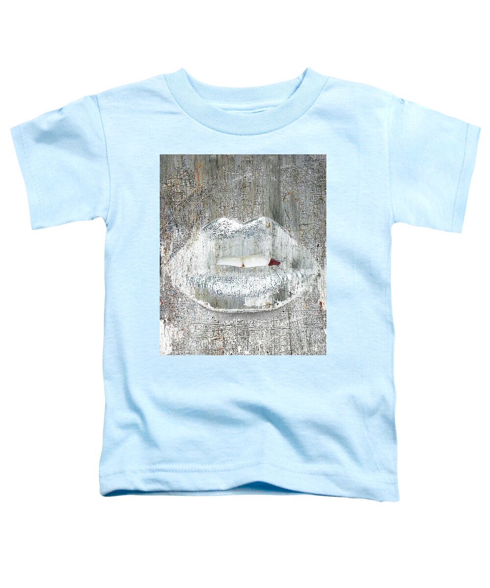 Metal Toddler T-Shirt featuring the mixed media Silver Kiss by Tony Rubino