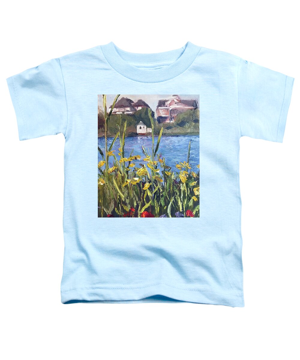 The Artist Josef Toddler T-Shirt featuring the painting Silver Lake Blossoms by Josef Kelly