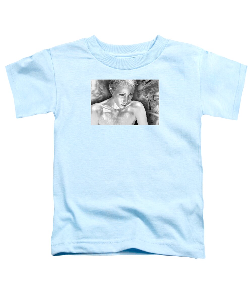 Woman Toddler T-Shirt featuring the painting Silver Woman 3 by Tony Rubino