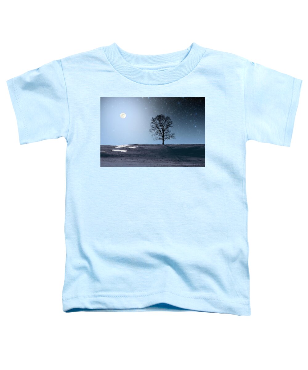 Science Toddler T-Shirt featuring the photograph Single Tree in Moonlight by Larry Landolfi