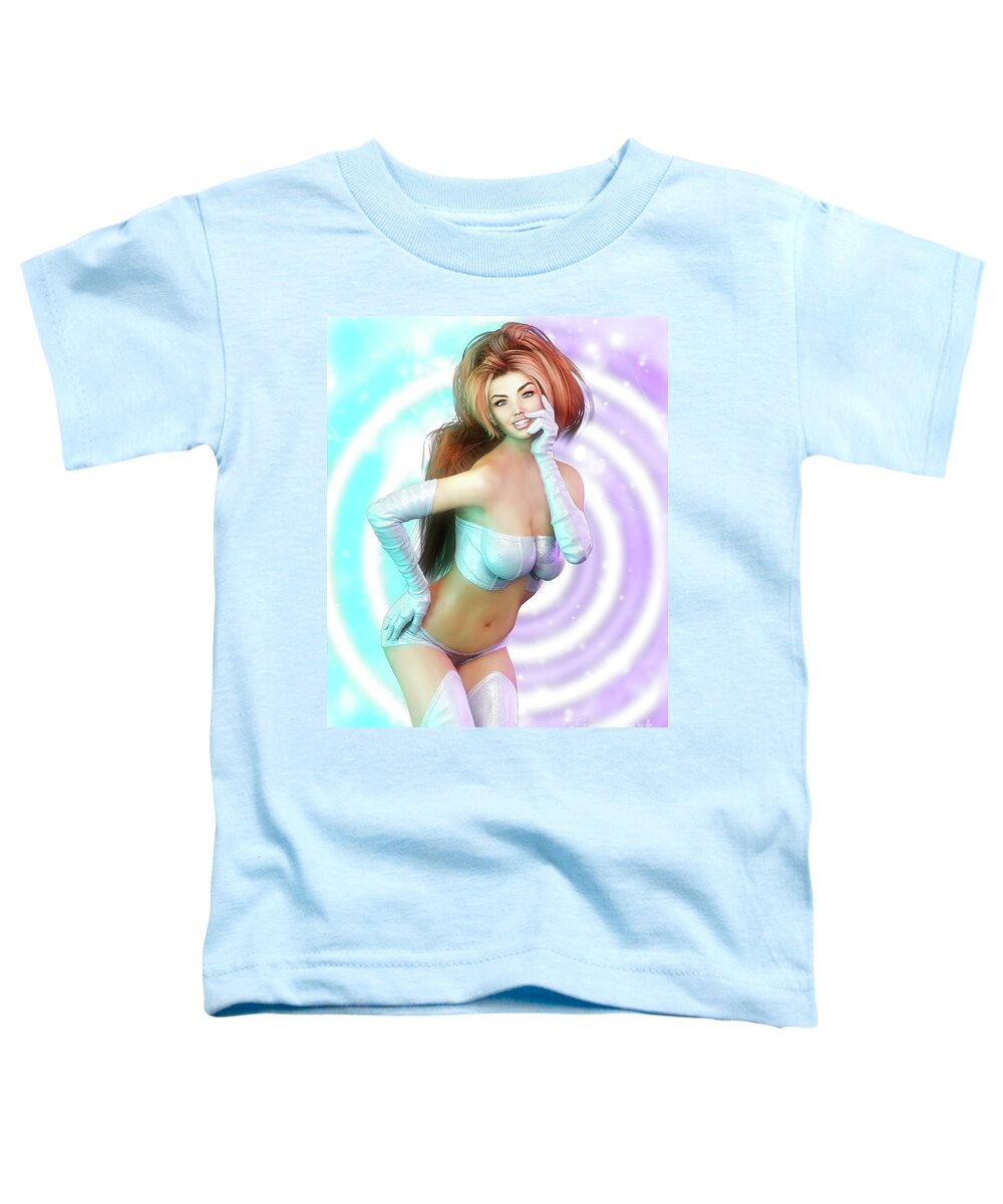 Pin-up Toddler T-Shirt featuring the digital art Sixties Mod Pin-Up by Alicia Hollinger