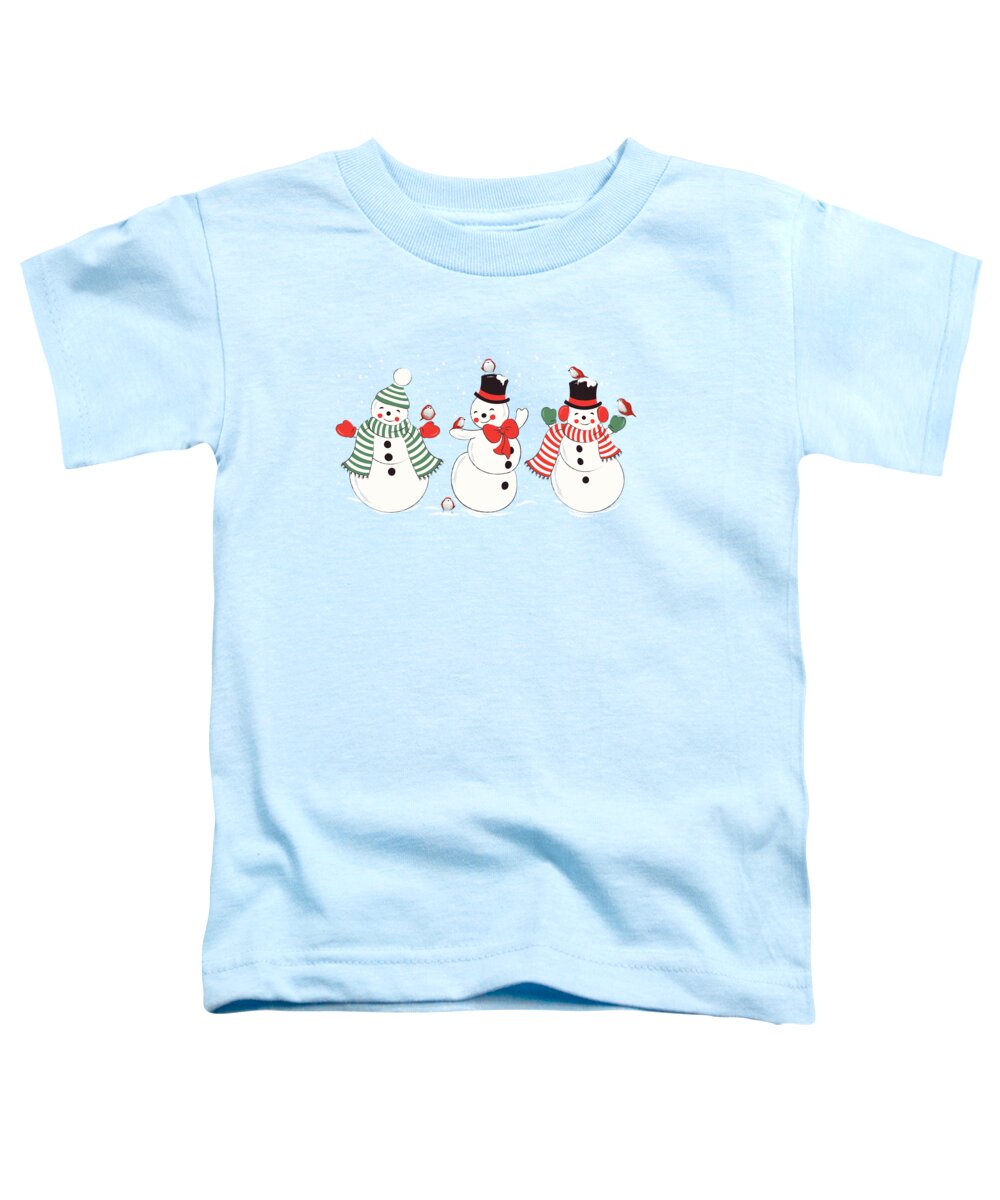 Painting Toddler T-Shirt featuring the painting Snowman Winter Wonderland by Little Bunny Sunshine