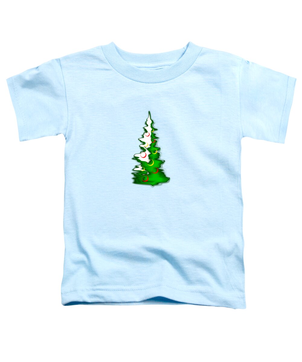 Christmas Toddler T-Shirt featuring the digital art Snowy Christmas Tree by Anastasiya Malakhova