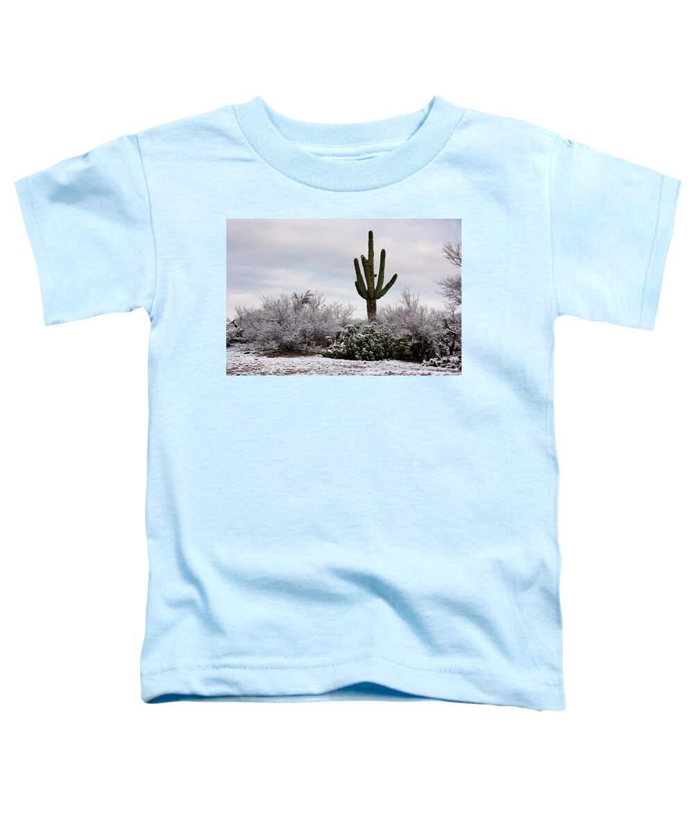 Saguaro Toddler T-Shirt featuring the photograph Sonora Desert Winter by Joe Kozlowski