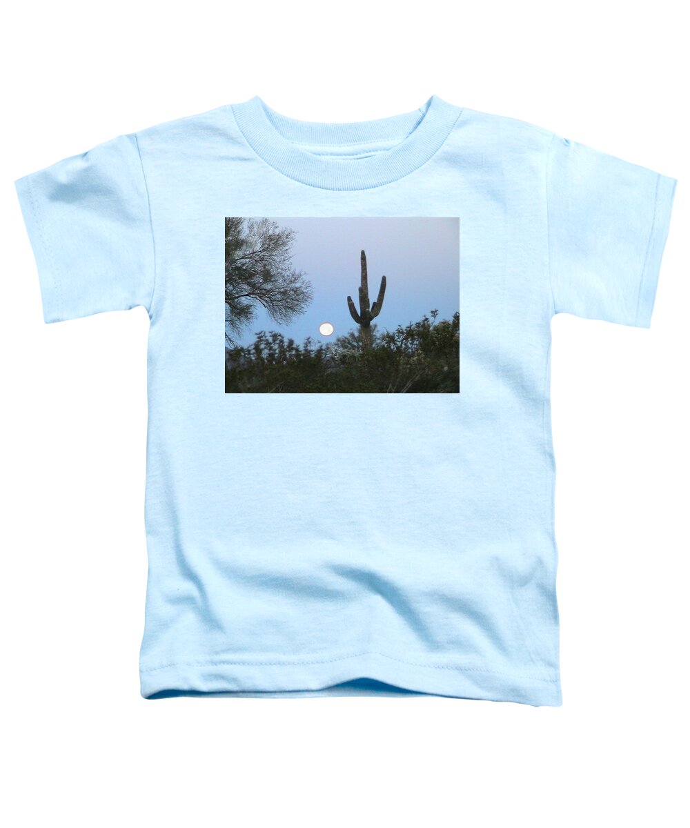 Moon Toddler T-Shirt featuring the photograph Sonoran Desert Moonset by Judy Kennedy
