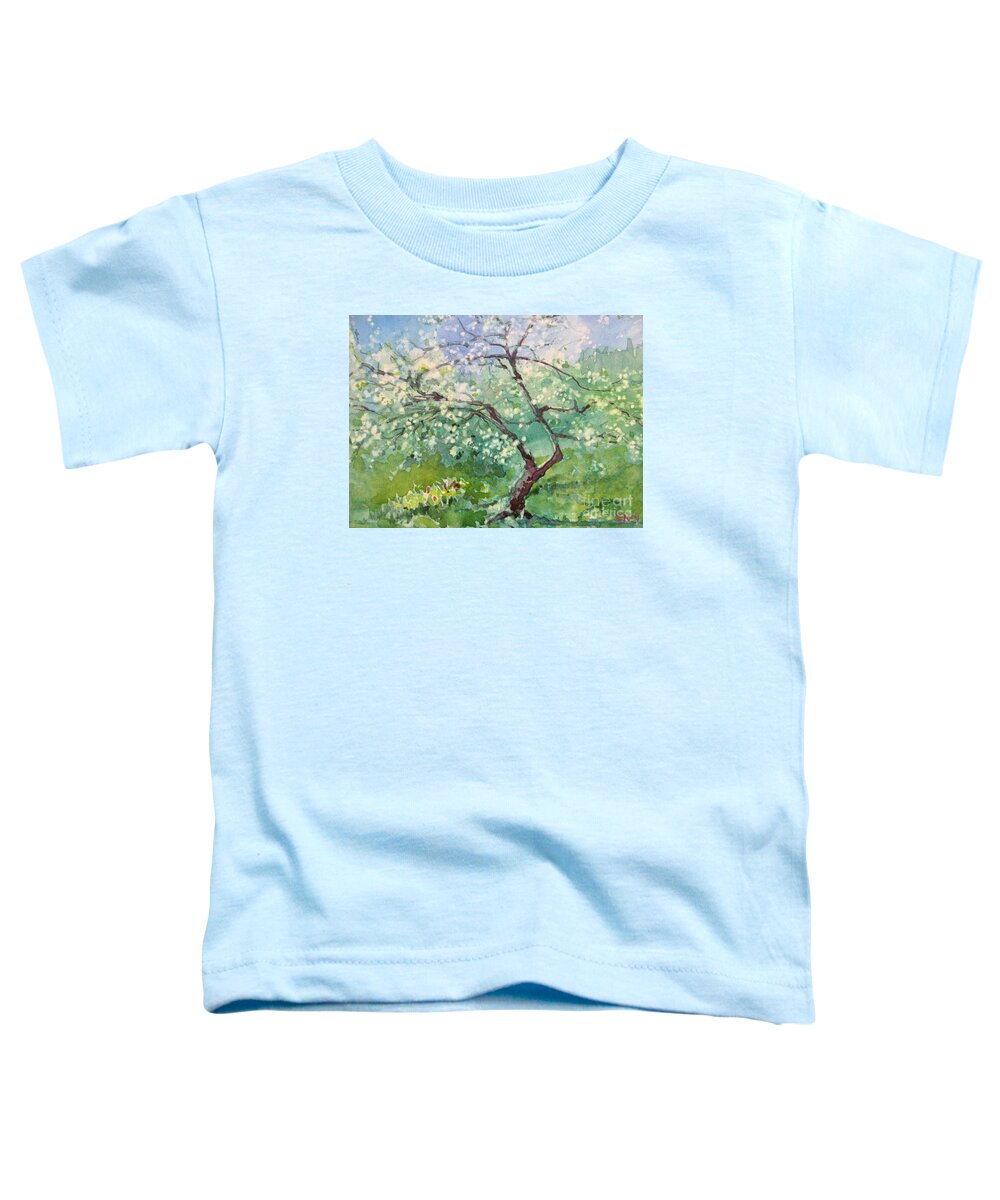 Plum Tree Toddler T-Shirt featuring the painting Spring Plum by Elizabeth Carr