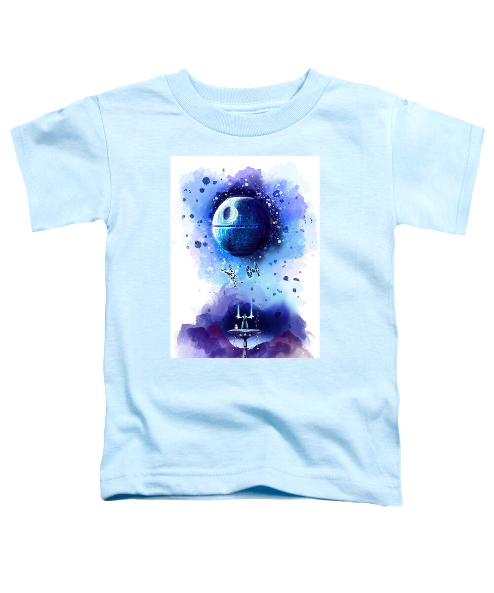Star Toddler T-Shirt featuring the painting Star Wars - A New Hope Awakens by Nelson Ruger