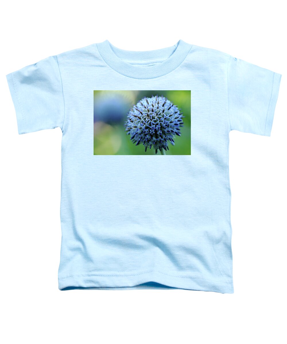 Thistle Toddler T-Shirt featuring the photograph Steel Blue Giant Globe Thistle by Debbie Oppermann