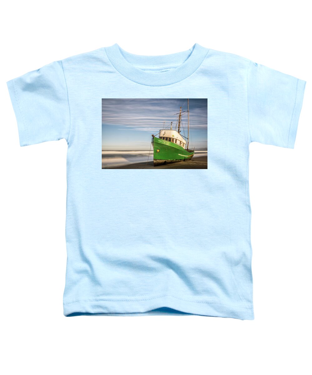 Ship Toddler T-Shirt featuring the photograph Stranded on the Beach by Jon Glaser