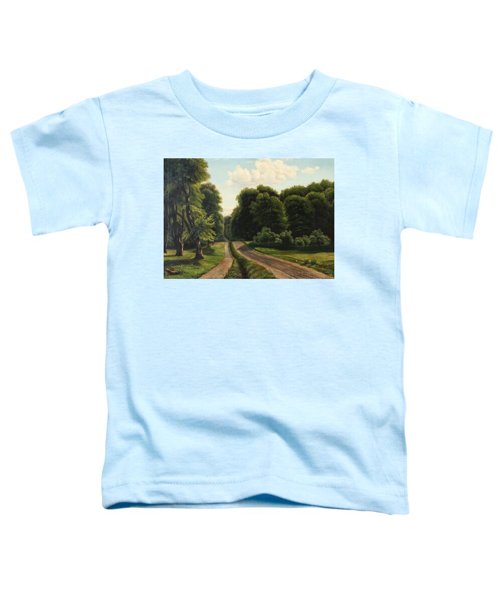 19th Century Art Toddler T-Shirt featuring the painting Summer day at a forest road by Vilhelm Groth