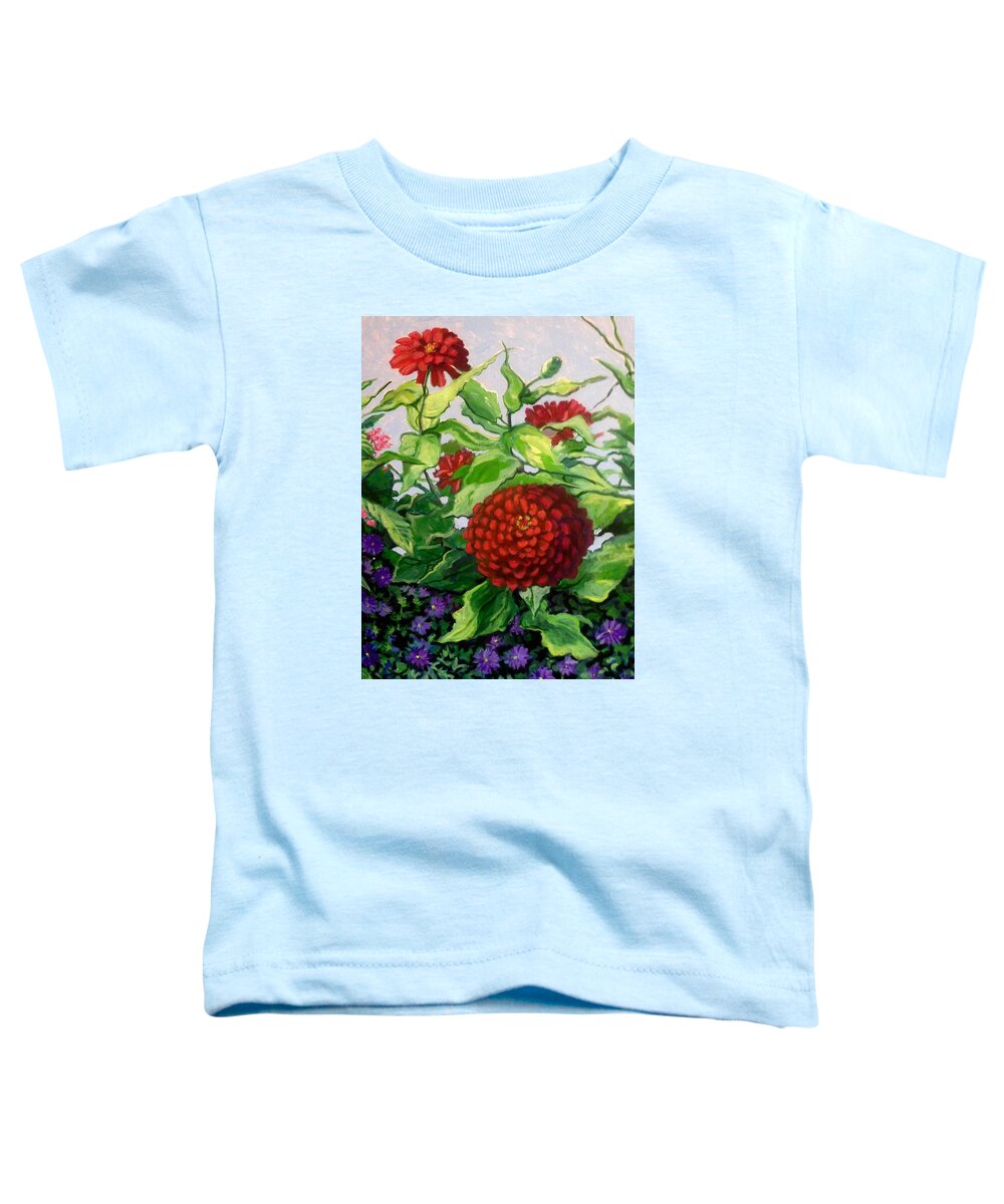 Flowers. Floral Toddler T-Shirt featuring the painting Summer Flowers 3 by Jeanette Jarmon