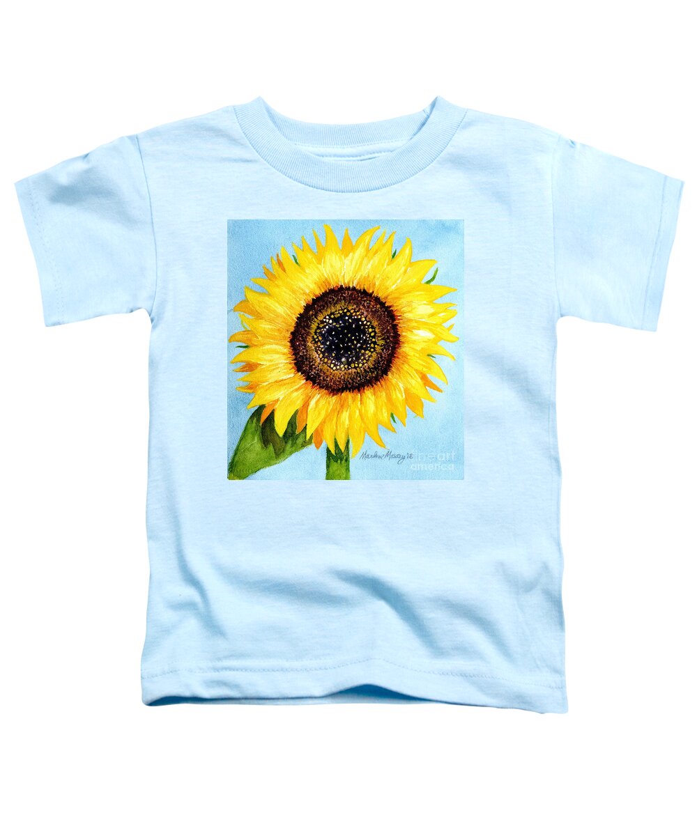 Sunflower Toddler T-Shirt featuring the painting Sunny by Marlene Schwartz Massey