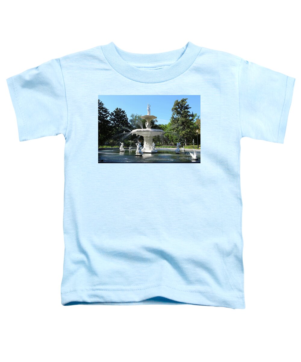 Forsyth Park Fountain Toddler T-Shirt featuring the photograph Sunny Savannah Forsyth Park Fountain by Carol Groenen