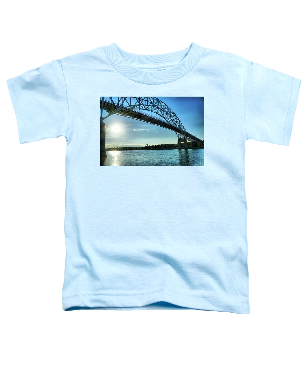 Sunset At Bourne Bridge Toddler T-Shirt featuring the photograph Sunset At Bourne Bridge by Lilia D