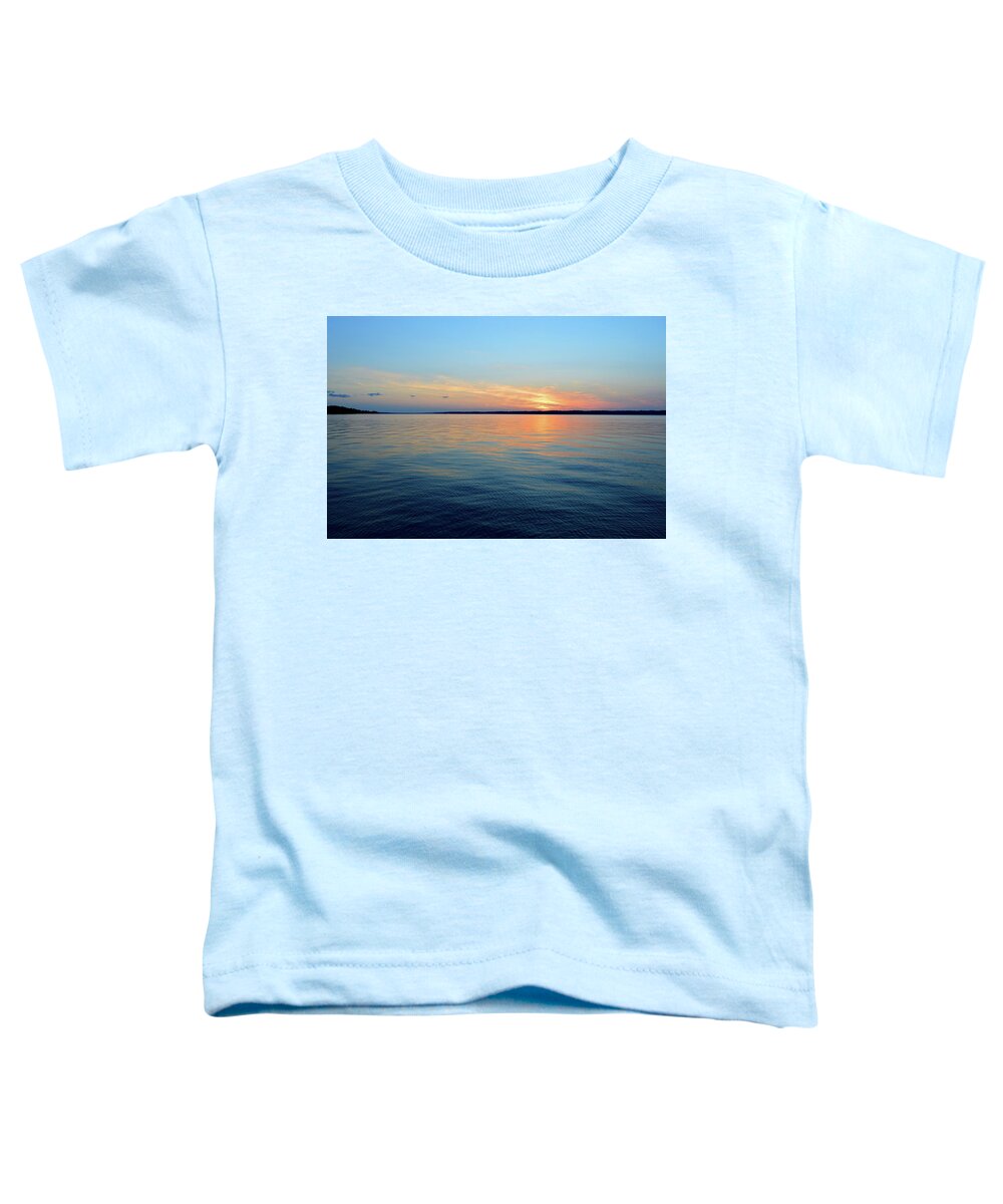 Abstract Toddler T-Shirt featuring the photograph Sunset On Kempenfelt Bay In August by Lyle Crump