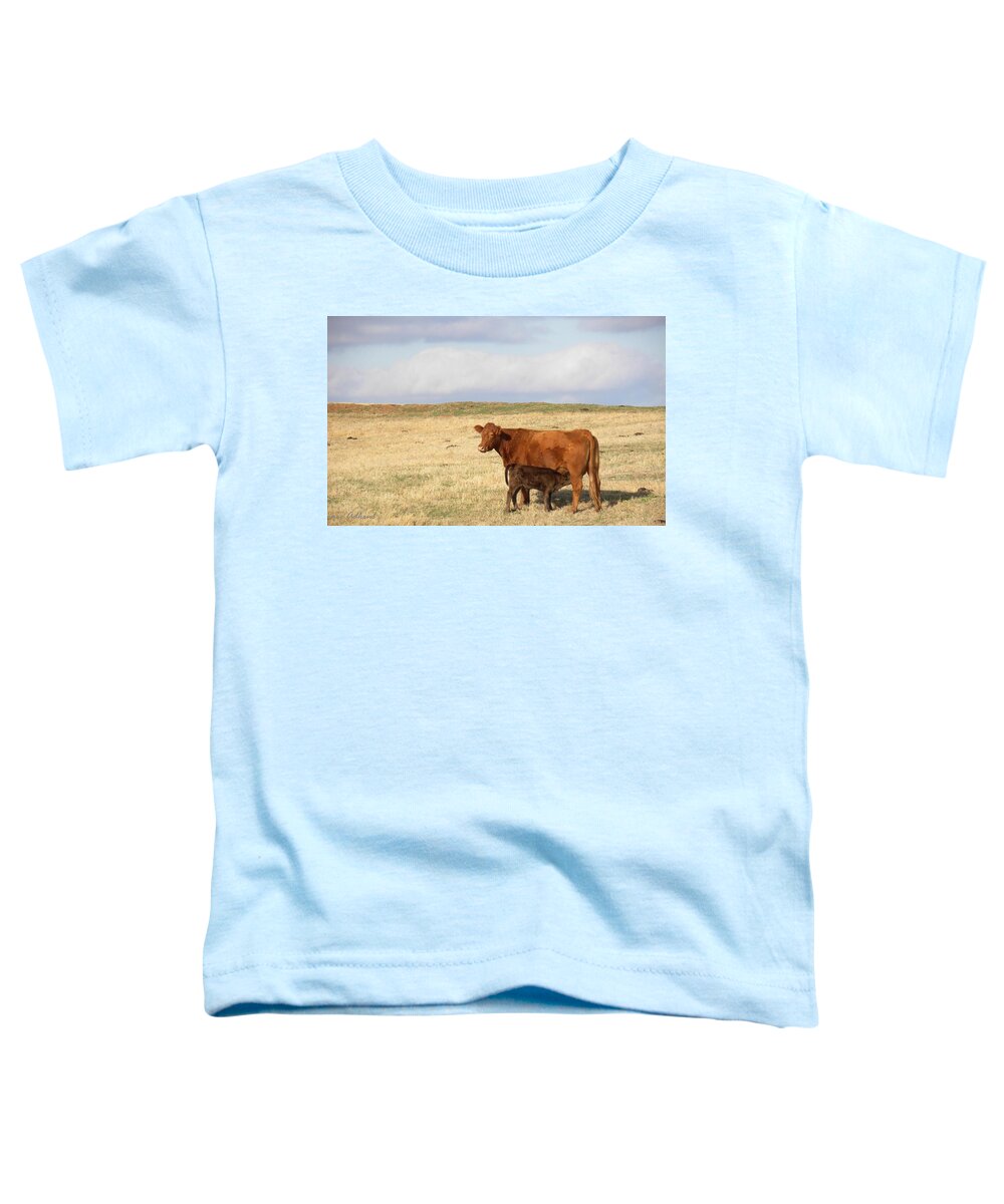 Cow Toddler T-Shirt featuring the photograph Suppertime by Annie Adkins