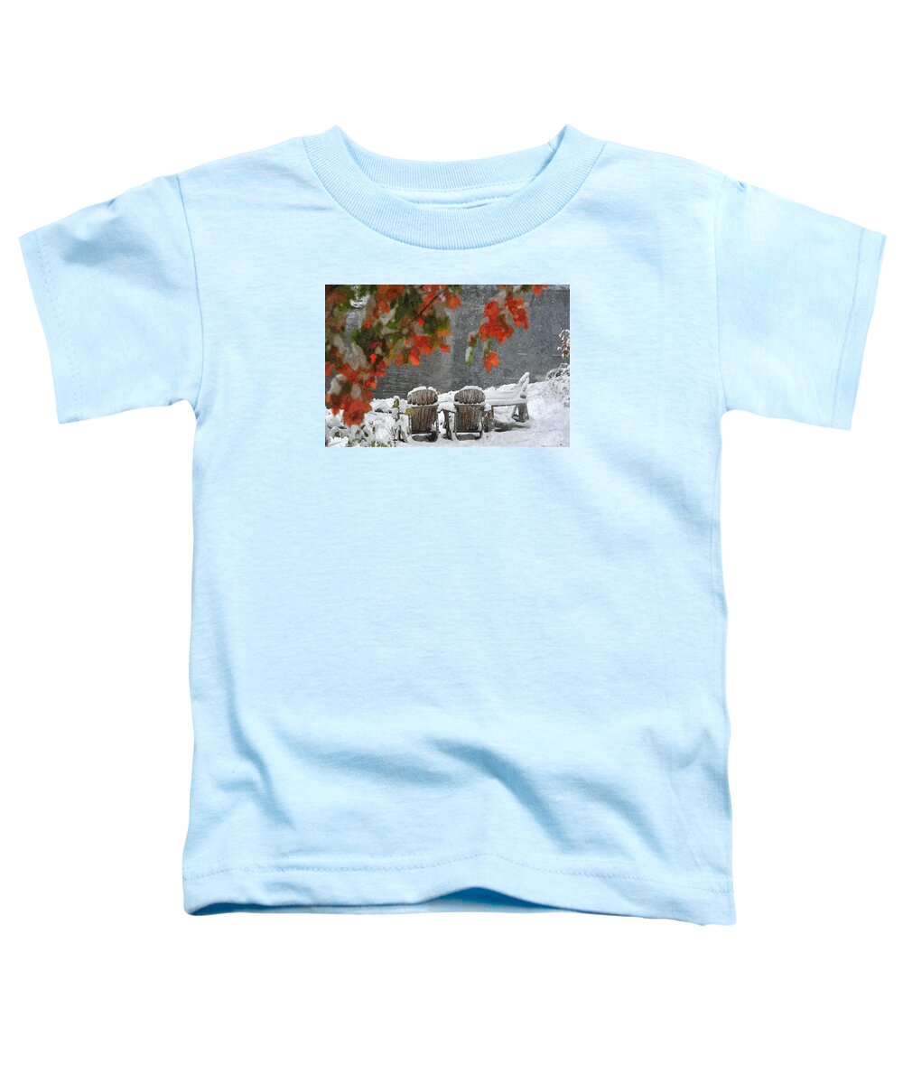 Autumn Toddler T-Shirt featuring the photograph Take a Seat by Andrea Kollo