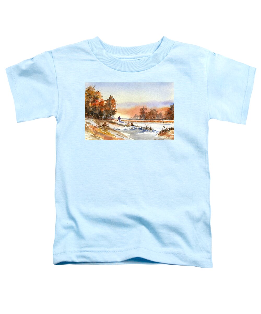 Peaceful Toddler T-Shirt featuring the painting Taking a walk by Debbie Lewis