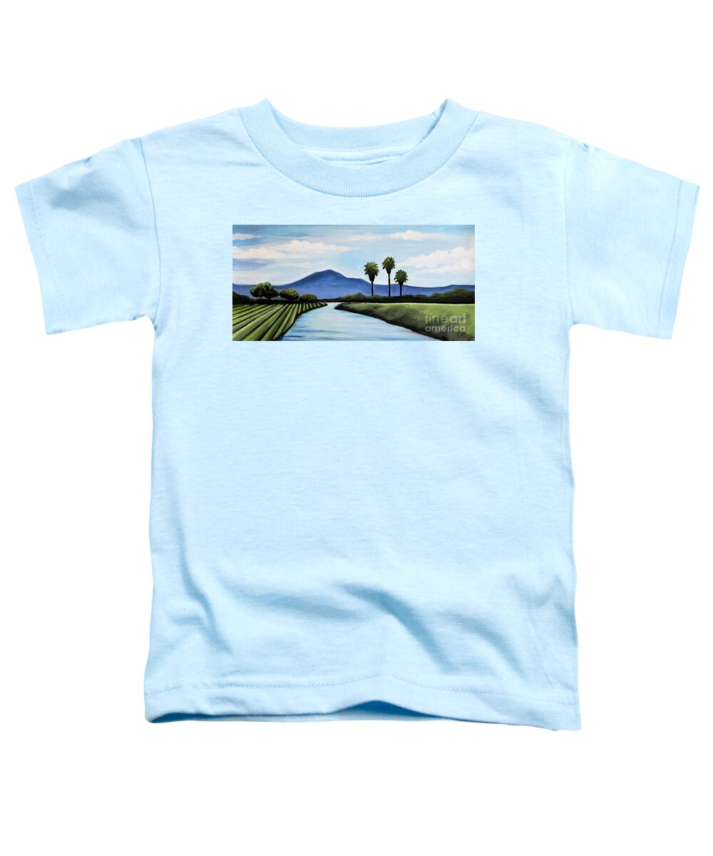  Landscape Toddler T-Shirt featuring the painting The Delta by Elizabeth Robinette Tyndall
