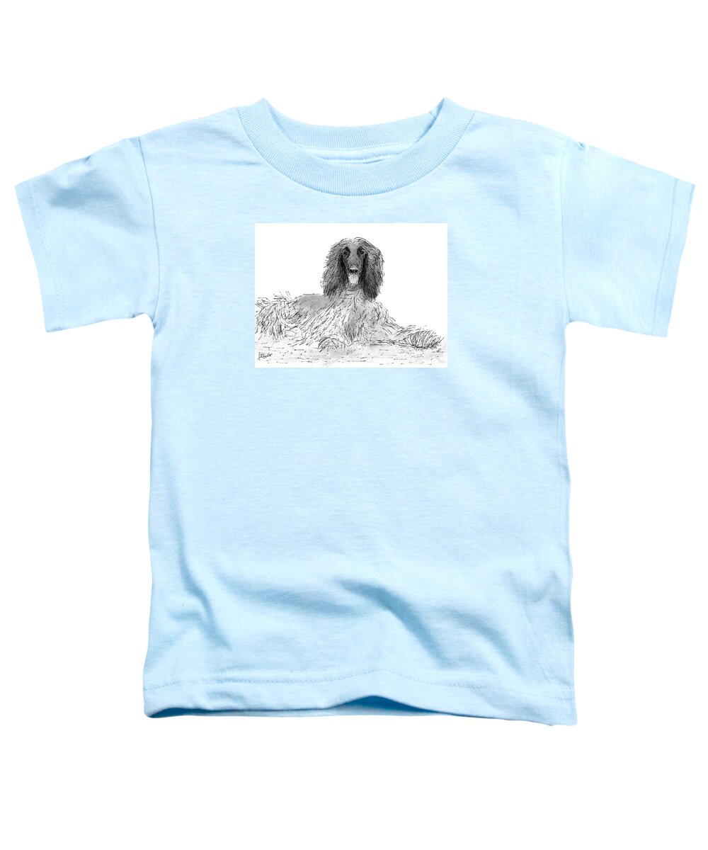 Afghan Hound Toddler T-Shirt featuring the digital art The Diva by Diane Chandler