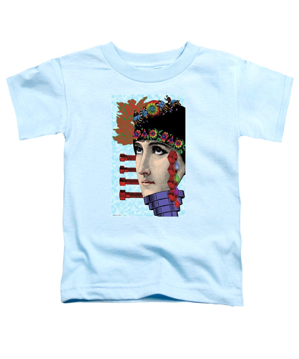 Digital Collage Toddler T-Shirt featuring the digital art The Flow of Memory by Eric Edelman