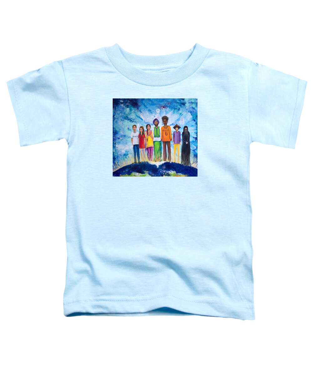 Global Family Toddler T-Shirt featuring the painting The Global Family by Sarabjit Singh