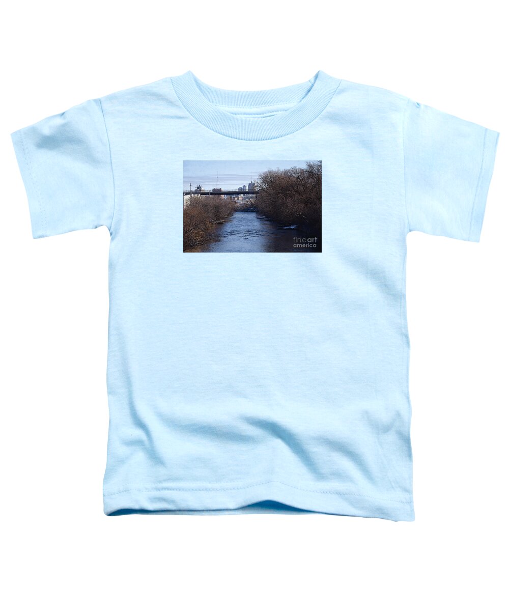 Milwaukee Toddler T-Shirt featuring the digital art The Menomonee Near 33rd and Canal Streets by David Blank