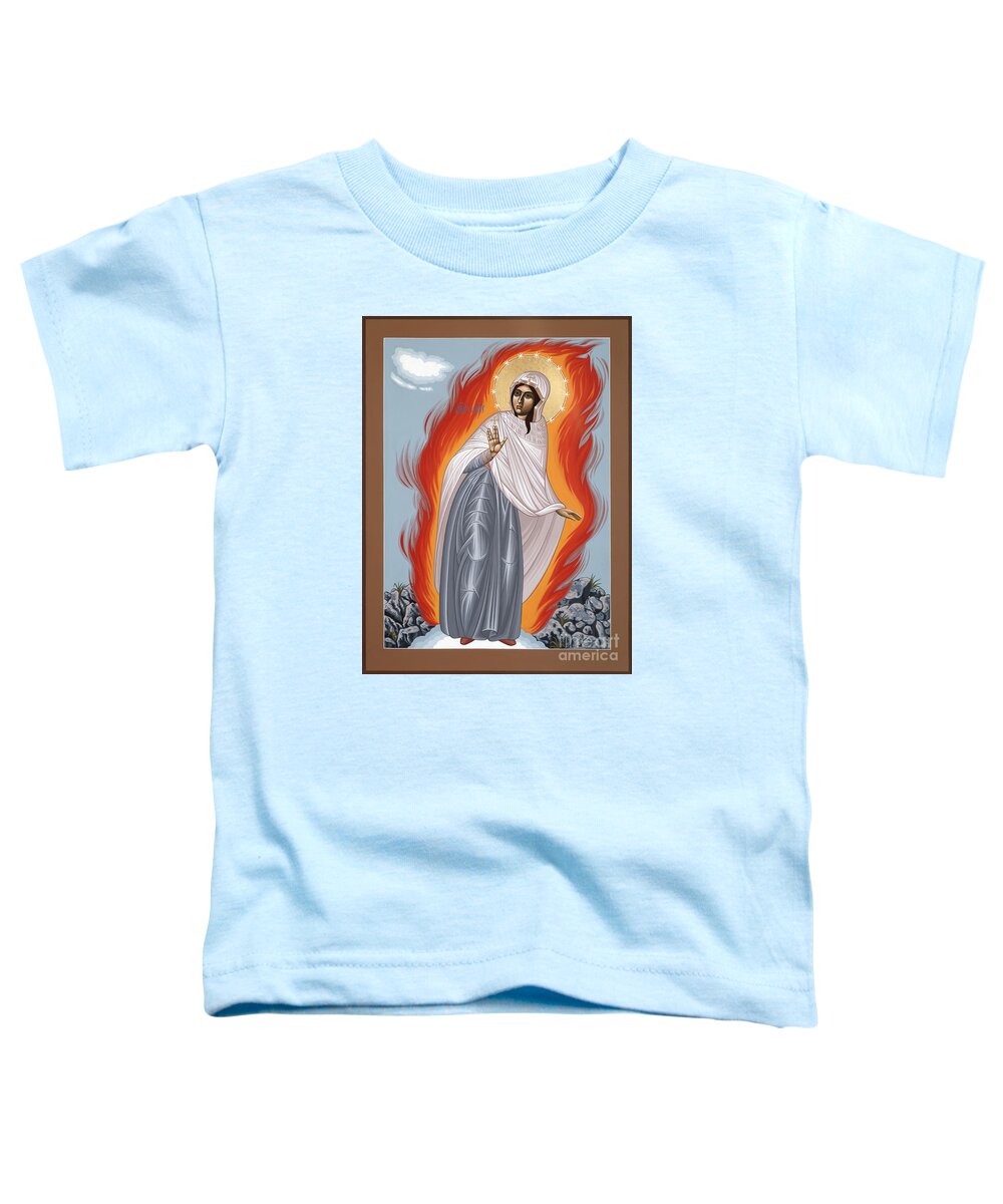 The Mother Of God Toddler T-Shirt featuring the painting The Mother of God of Medjugorgie 084 by William Hart McNichols