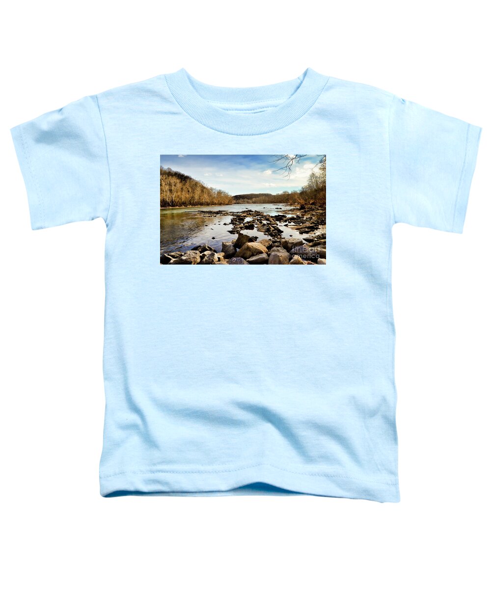 The New River Toddler T-Shirt featuring the photograph The New River at Whitt Riverbend Park - Giles County Virginia by Kerri Farley
