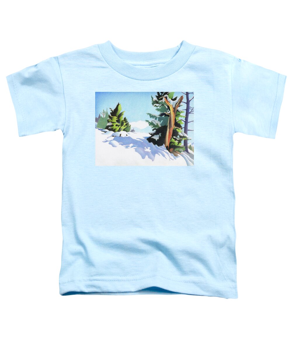 Art Toddler T-Shirt featuring the drawing The Old Stump, Elk Ridge by Dan Miller