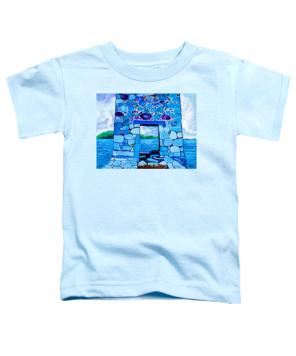 Ocean Toddler T-Shirt featuring the painting The Opening 18 x 24 by Santana Star