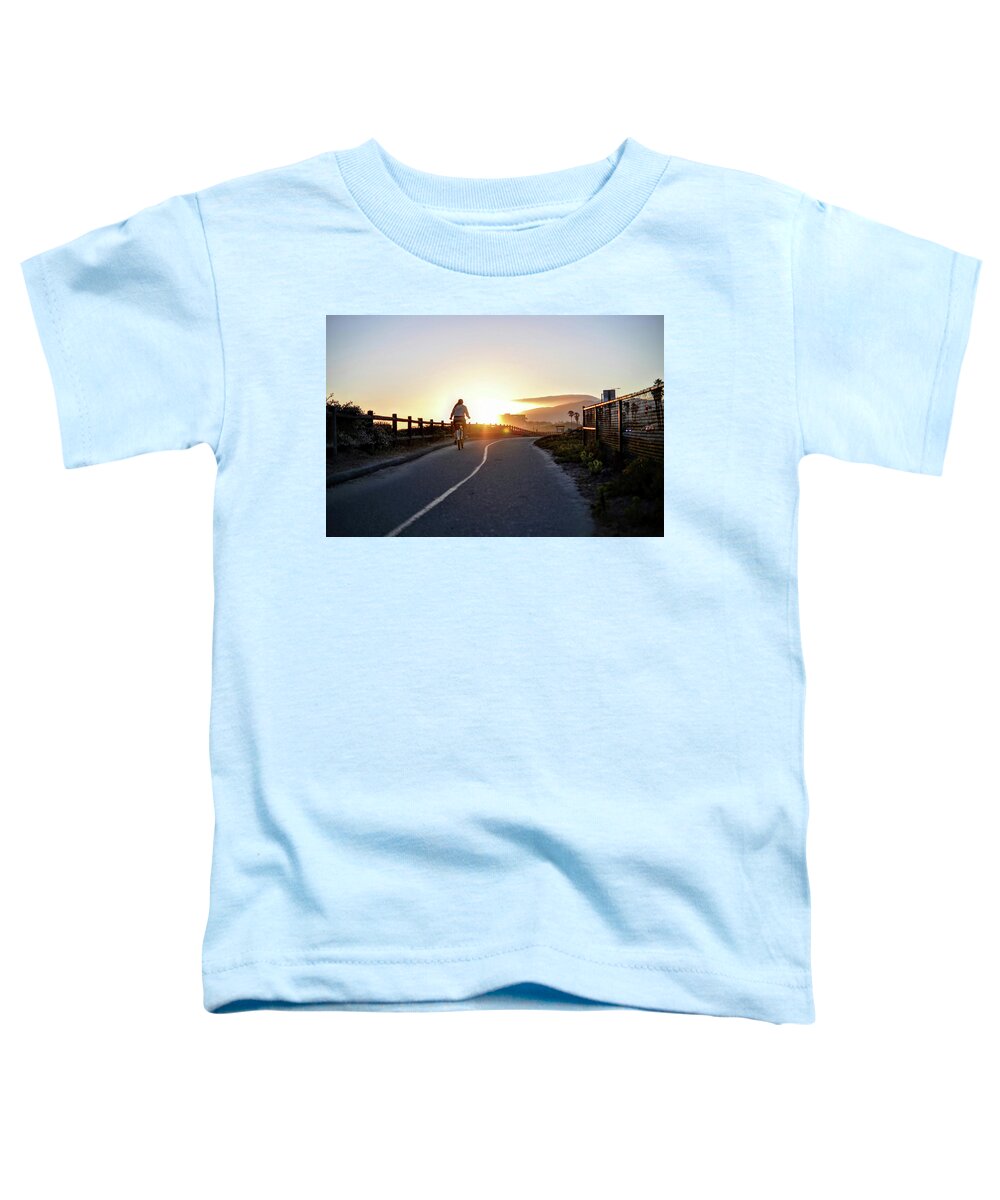Bike Bicycle Ride Path Sunset Ventura Toddler T-Shirt featuring the photograph The Ride by Wendell Ward