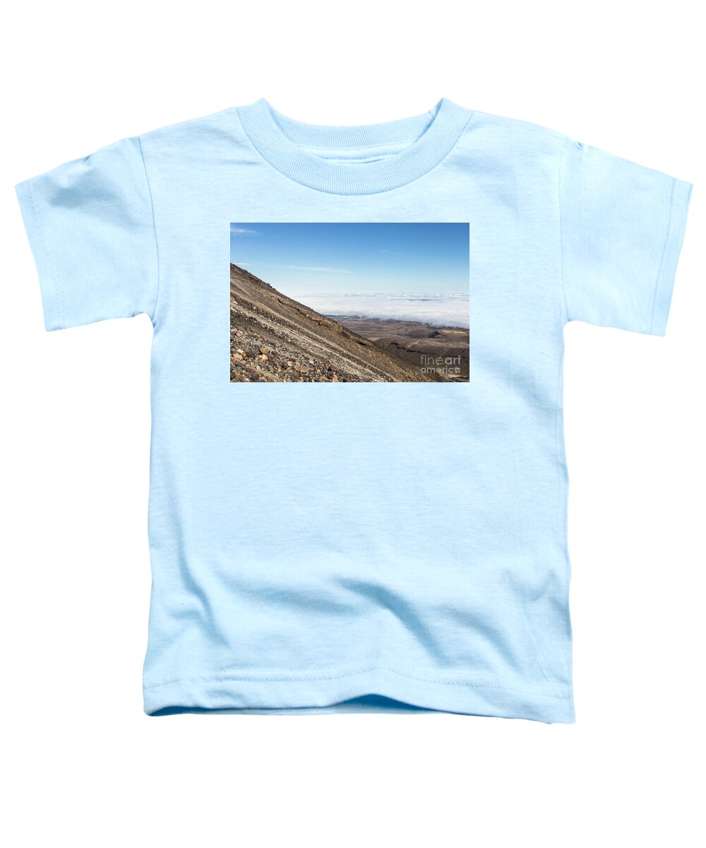 New Zealand Toddler T-Shirt featuring the photograph The slope of the Ngauruhoe volcano on Tongariro tail in New Zeal by Didier Marti